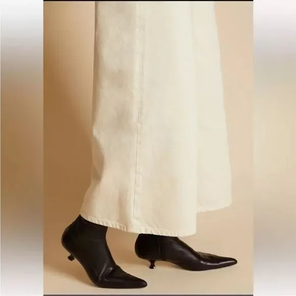 KHAITE Aiden Jean Womens Size 31 Ivory Rigid Pockets High Waist Cotton NWT - Picture 3 of 16